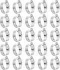HARFINGTON 25 Pcs Hose Clamp 13/16"-1-1/2" (21-38mm) 304 Stainless Steel Adjustable Worm Gear Hose Clamp with Phillips Screw Assortment Kit for Fuel Line Pipe Plumbing Automotive Tube
