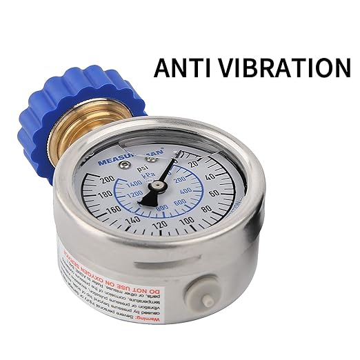 MEASUREMAN 2-1/2" Lead-Free Water Proof Anti Vibration Pressure Test Gauge, Garden Hose Pressure Gauge, 3/4" Female Hose Thread, 0-200 psi/kpa