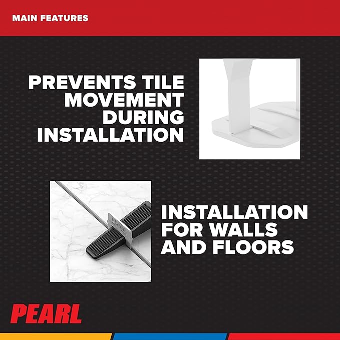 PEARL ABRASIVE CO. Leveling System Box of 500, White, 1/32"