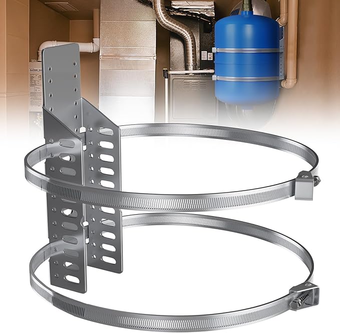 Expansion Tank Brackets, Thermal Expansion Tank Wall Mounting Bracket with 2 Hot Water Heater Support Strap for 1-5 Gallon Tank, 5lb Propane Tank Holder for RV -1 Set