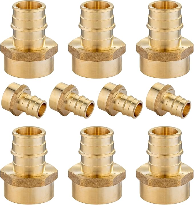 10-Pack HeSun PEXA Fitting, Expansion 1/2 Inch Female Thread Adapter,1/2" Female NPT x 1/2" Pex-a Expansion Adapter,ASTM F1960(PEX1960026)