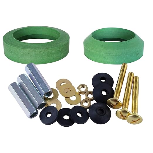 3" Toilet Tank to Bowl Bolts & Gasket Kit, Fits for American Standard Champion 4 Toilet Parts AS738756-0070A, Solid Brass Toilet Repair Kit with 2PCS Gasket, Fits Most 3"-3.5" Flush Valve Tanks