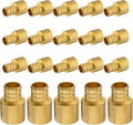 (20-Pack) PEX Fittings, Pex 1"x1" Female Sweat Copper Adapter, Brass Crimp Fittings, for PEX Tubing Pipe Plumbing, ASTM F1807(PEX1807137-20Pack)