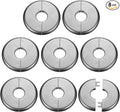 HARFINGTON 8pcs Wall Split Flange 22.5mm/0.9" Self-Adhesive Plumbing Cover Plates ABS Plastic Round Escutcheon Plate Buckle Design for Water Pipe Bathroom Kitchen Decoration, Gray