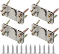 Stainless Steel Hanging Buckle and Interlocking Frame Hanger Heavy Duty Sectional Furniture Connectors with Screws for Picture Frame Mounting and Wall Display (4 Pairs, Large)