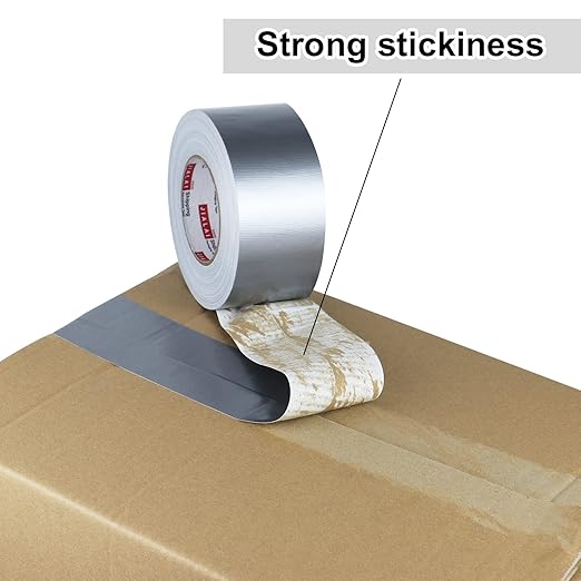2-Pack Duct Tape - 165ft x 2in - Duct Tape Heavy Duty, Silver, Flexible, No Residue, Tear by Hand - for Repairs Crafts & Home Improvement
