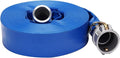 Lay-Flat Pool Backwash Hose - 2" x 100Ft with Aluminum Camlock C & E Fittings Reinforced Heavy Duty PVC Discharge Hose Weather-Proof Vinyl Pool Drain Hose for Water Transfer