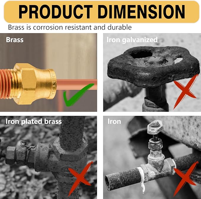 3/8" DOT Air Fittings,DOT Brass Push to Connect Fitting, Air Brake Line Fittings Connector - Male Straight 3/8" Tube OD x 3/8" NPT for Trucks Trailers Use and Air System (5PCS)
