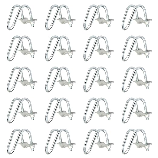 20 PCS Cross-Connector Vertical Pipe Clamp for 3/4" EMT Electrical Conduit Pipe(OD 0.922"), Also Fits 1" Round Tube, Crossover Clamp for Greenhouse, Fence