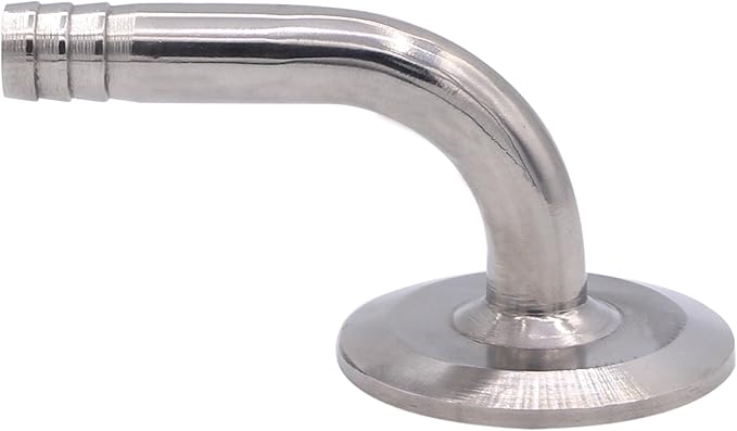 DERNORD Sanitary Hose Barb Pipe Fitting 1.5" Tri Clamp (50.5MM Ferrule) 90 Degree Elbow (Tube OD: 1/2"/12MM (1.5 Tri-clamp))