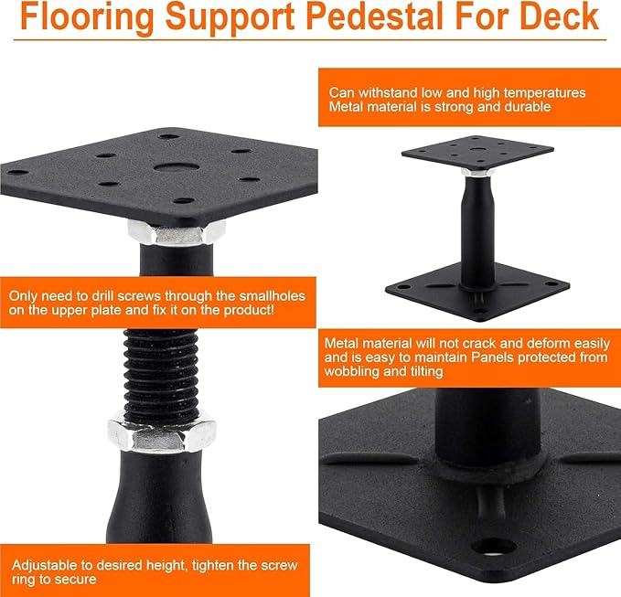 2 Pack Adjustable Support Jack for The Floor,Floor Beam Leveler,RV Step Stabilizer,Mini Screw Jack- Post 7" to 10"