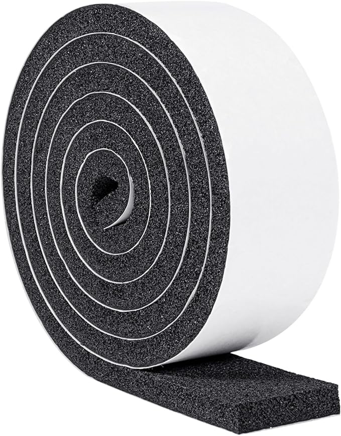 Yotache Open Cell Air Conditioning Weatherstrip Insulation Foam 2" x1/2", Self Adhesive Flame Retardant Seal Strip, 6.5 Feet Long