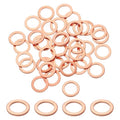 uxcell 75Pcs M8 Flat Washer Copper Washer Sealing Rings, 8mm ID 12mm OD 1mm Thickness Copper Crush Washers Metric Sealing Gasket for Plumbing Machinery Automotive