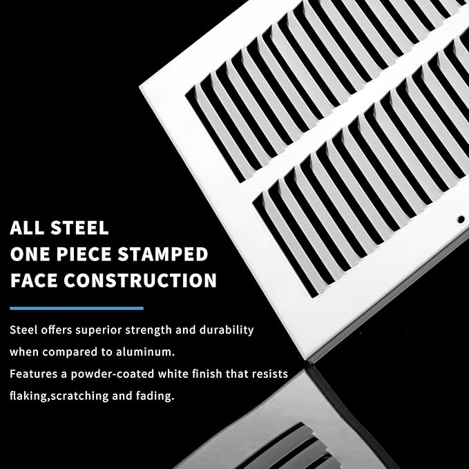 Return Air Grille 24x16(Duct Opening Size),Air Return Vent Cover,Flat Vent Cover,Rejillas De Aire Acondicionado Para Casa,Return Air Grilles,Outer Dimensions:25.75"Wx17.75"H(24"W x 16"H, Duct Opening)