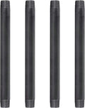 PIPE DECOR 1" x 14" Black Steel Plumbing Pipe, 4-Pack, Pre Cut Connector, Industrial Steel Grey Fits Standard One Inch Threaded Black Malleable Iron Fittings, Build Vintage DIY Furniture