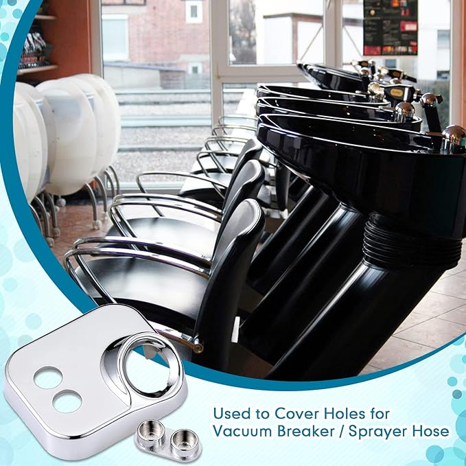 Hortsun Shampoo Bowl Vacuum Breaker Kit, Hardware Handle, 7 Pcs Stainless Steel, Chromium Plated Brass, 31 inches, for Salon Sink Parts Replacement