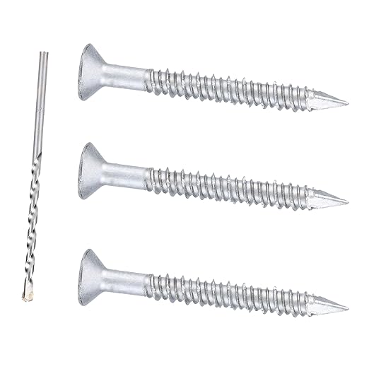 1/4 x 2-1/4" 410 Stainless Steel Flat Head Tapcon Concrete Screw Anchor, for Anchoring to Masonry, Block or Brick (50Pcs)