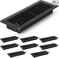 12 PCS Floor Vents Floor Registers 4x12 inch, Heavy Duty Metal Heat Air Vent Covers 4 X 12 with Rust Proof Finish for Home Office Wall Floor Registers Grilles & Vents (12, Black, 4x12Inches)
