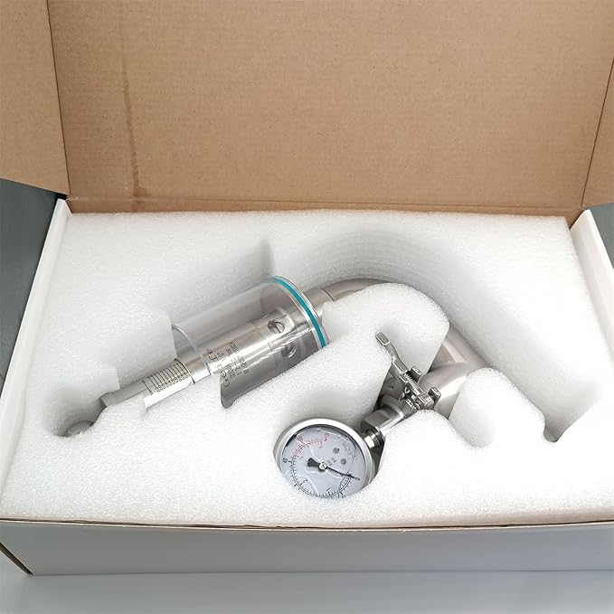 1.5" Tri Clamp Spunding Valve with TC Diaphragm Pressure Gauge, SS304 Stainless Steel, 0.2-2.2 bar/psi Adjustable Pressure Release