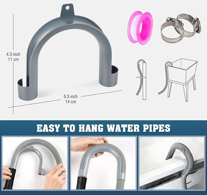 Dishwasher Drain Hose, 1Plusselect 6FT Flexible Discharge Hose Extension Kit, Universal Replacement Drain Hose Fit with 5/8 Inch, 7/8 Inch, or 1 Inch OD Drain Outlet for Dishwasher