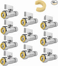10-Pack EFIELD Push Fit 1/4 Turn Straight Stop Valve Water Shut Off 1/2 Push x 3/8 Inch Compression Chrome,(PF-UNI001-10PCS)