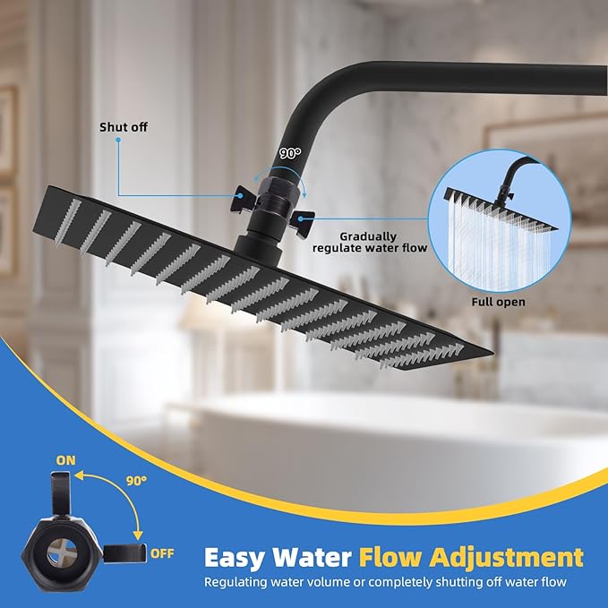 Hibbent All Metal 1 Pack Shower Head Flow Control Valve, G1/2 Brass Shut-off Valve with Handle Lever, Shut OFF Water Flow Control Regulator for Handheld Shower, or Bidet Sprayer, Oil-Rubbed Bronze