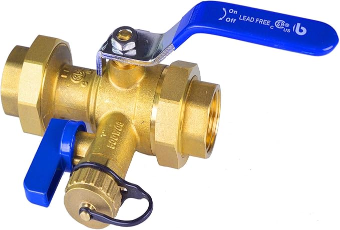 Hydro Master Tankless Water Heater Service Valve Kit with Pressure Relief Valve Included 2 pcs SWT Connections, 1-Inch IPS Isolator Clean Brass