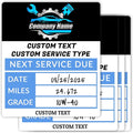 HDSD Custom Oil Change Stickers for Windshield Personalized Text/Logo,Clear and White Labels with Multiple Sizes, Suitable for Car and Transportation Vehicle Windows