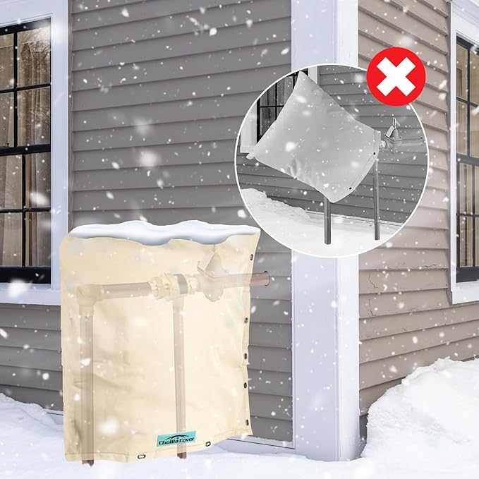Backflow Preventer Cover Insulated (5°F) - 16" W x 20" H Sprinkler Covers for Outside for 2-Way Opening Pipes - Backflow Insulation Cover with Thicker 7 Layers Fabric - Backflow Cover
