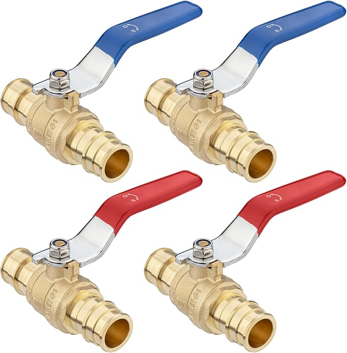 [4 Pieces] Lingmfg 3/4" PEX-A Expansion Ball Valve Shut Off Valve LING-BV1-3/4F1960-4