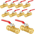 10-PCs HeSun Push Fit Ball Valve, 1/2-Inch Push-to-Connect Full Port Shut-off Valve for Hot and Cold Water,with 2 Disconnect Clips, PEX,Copper,CPVC, Red(PF-VALVE046-10)