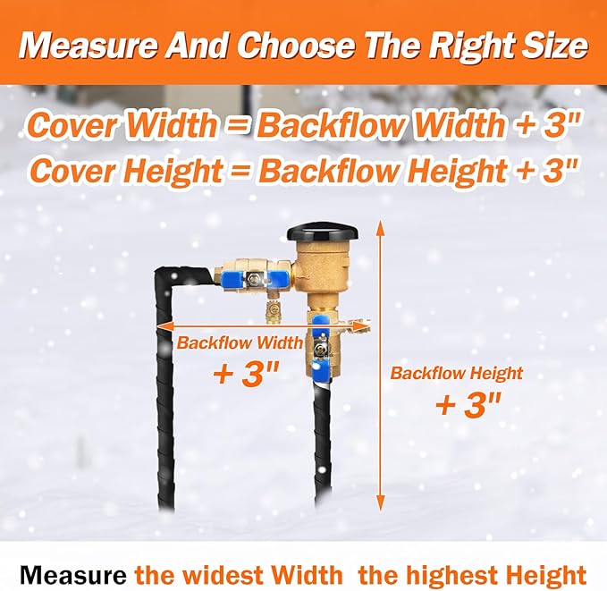 Backflow Preventer Pipe Insulation Cover (5°F) - Irrigation Sprinkler Valve Insulated Pouch - Water Well Pump Cover - Sturdy 5 Layers for Winter Freeze Protection, 40" W x 40" H, Black