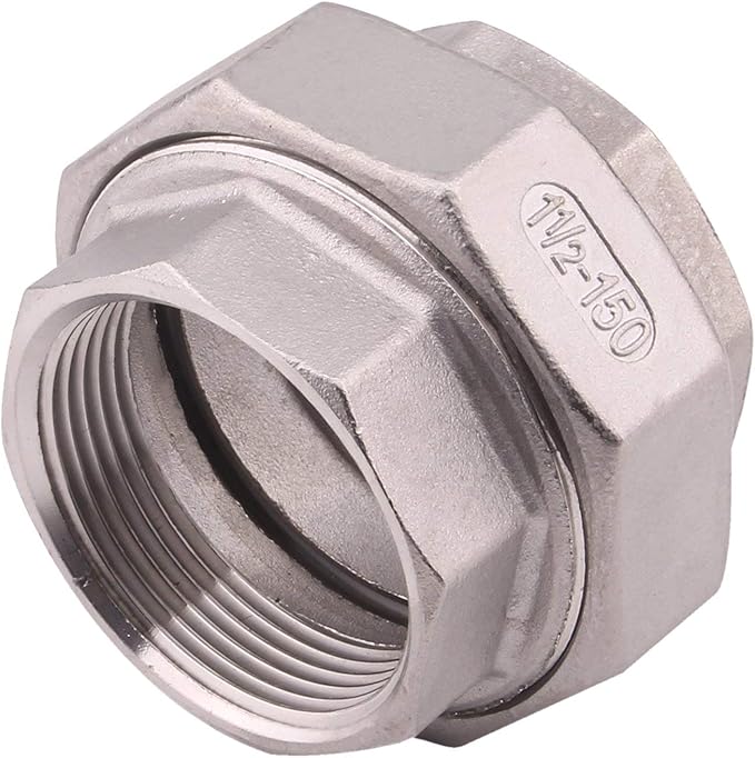 Cast Pipe Fittings Union - 1 1/2" NPT Female Fitting Stainless Steel 304, Class 150