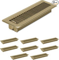 2 PCS Floor Vents Floor Registers 2x10 inch, Heavy Duty Metal Heat Air Vent Covers 2 X 10 with Rust Proof Finish for Home Office Wall Floor Registers Grilles & Vents (2, Brown, 2x10 Inches)