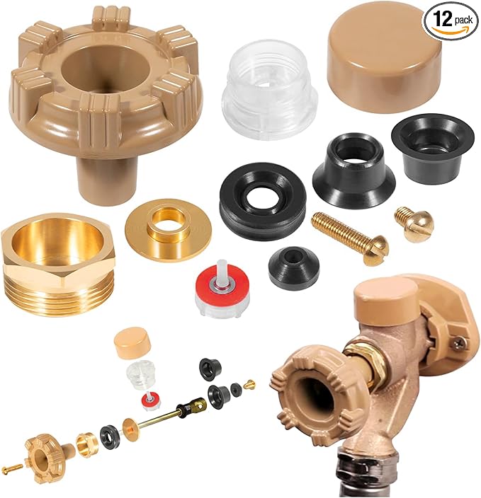 RK-17MH Outside Faucet Repair Kit Metal Handle - Replacement for Woodford Model 17 Outdoor Wall Hydrant, Frost-Free Design, EPDM Packing, 12-Piece Kit