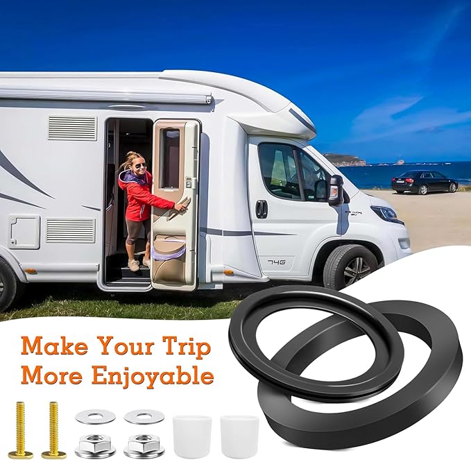 385311652 RV Toilet Seal & 385311658 RV Toilet Flush Seal Kit for Dometic 300/310/320, RV Toilet Seal Kit, Solve Leakage Problem, 2-in-1 Combo Kit