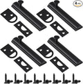 Lothee 4 Pcs Solid Brass Surface Bolt Door Slide Bolt Door Latches for Top of Slide Latch Lock(3",Matte Black)