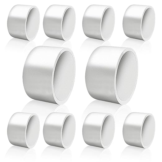1-1/2inch White PVC Pipe End Cap Plug, 10Pcs PVC Pipe Plug Socket Fitting Adapter Connector for Building PVC Furniture DIY Garden Shelf, Schedule 40