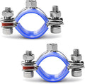 AKIHISA 2 Pcs 304 Stainless Steel Pipe Supports, Wall Mount Ceiling Mount Pipe Hanger, Pipe Holder for OD Pipe 80-89MM