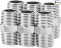 ChillWaves 304 Stainless Steel Pipe Fitting, Hex Nipple 1/2" NPT Male x 1/2" NPT Male Thread Adapter(6-PACK)