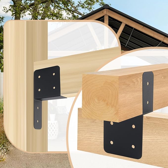 4 Pcs Joist Anchor Connector Fit 2"x 4"Post，Roof Tie Header Hanger Joint Post Cap,Truss to Beam Connector Roof Tie Header Hanger for Outdoor House Carport Shed ,Pergola or Light Steel Frame
