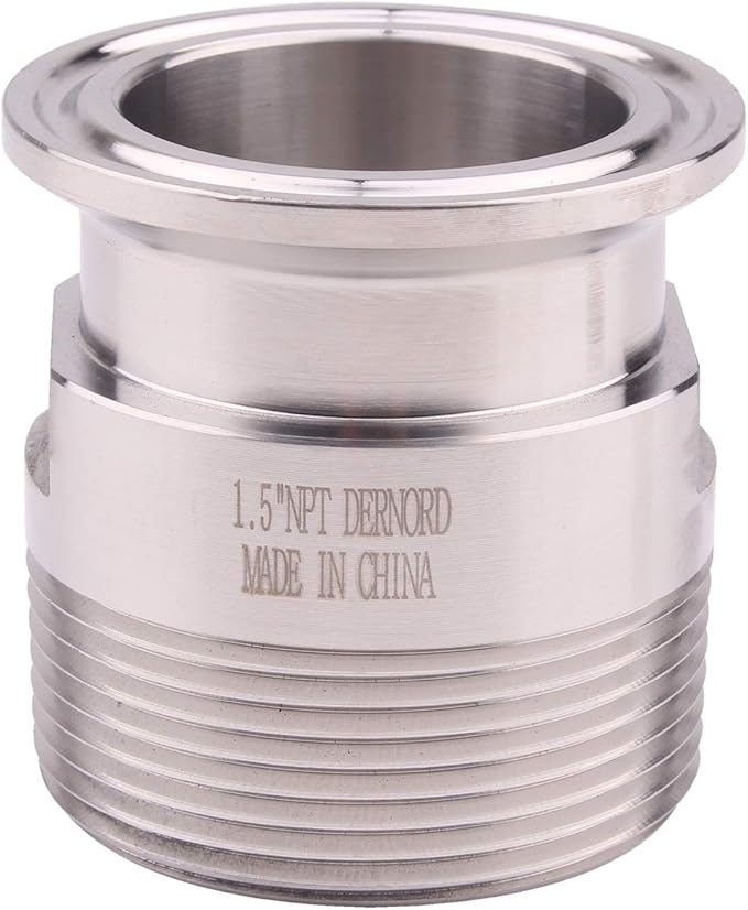 DERNORD 1.5''Tri clamp Adapter to 1.5 inch MNPT Thread Ferrule Sanitary Pipe Fitting
