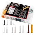 320pcs Plastic Drywall Wall Anchors Kit with Screws,6 Different Assorted Size Nylon Plastic Wall Anchors for Drywall, Holds Up to 75lbs, No Pre Drill Hole Preparation Required