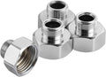 Water Line Adapter, 4 PCS Pipe Fittings in 1/2" Female to 3/8" Male Reducer Adapter, Compression Fitting for Kitchen Bathroom Faucet Supply Hose, Stop Valve Pipe Connector With Rubber Washer
