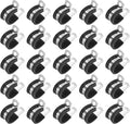 25-Pack Cable Clamps, 5/8 inch/ 16 mm 304 Stainless Steel Rubber Cushioned Insulated Cable Clamp R Shape Metal Holder for Tube/Wire/Pipe/Loop Installation
