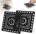 Hibbent 2 Pack Shower Drain Hair Catcher, Shower Drain Cover for Bathroom Floor 4" Drain, Anti-Clogging Bathtub Drain Strainer, Stainless Steel Kitchen Sink Drain Strainer with Handle, Matte Black