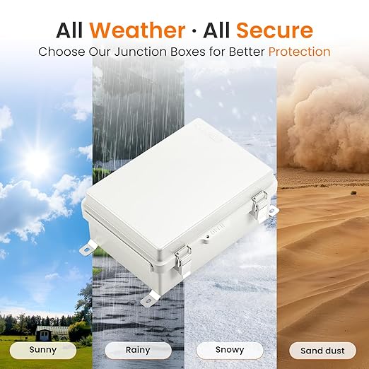 QILIPSU UL94-V0 Outdoor Electrical Box 11.4"x7.5"x5.5" Pro Waterproof Junction Box Weatherproof PC/ABS Alloy Plastic IP67 Project Electric Enclosure Grey Hinged Door