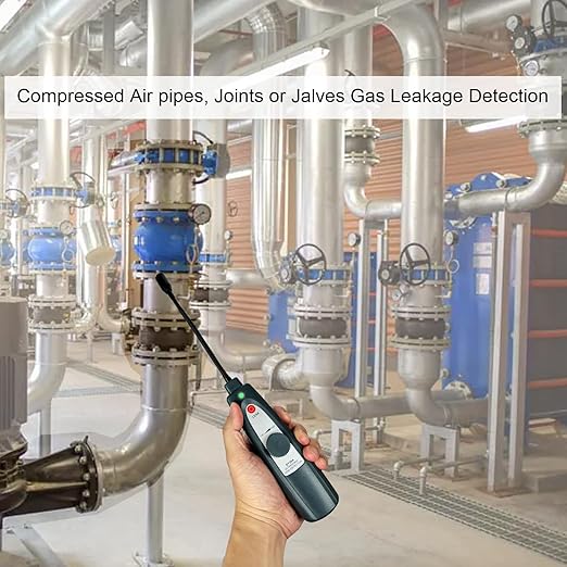 Ultrasonic Leak Detector for HVAC/Automotive/Industrial Use | 38-42kHz Frequency Range Detection with Sound & Light Alerts Portable Gas/Air/Water Leakage Finder Kit Adjustable Sensitivity