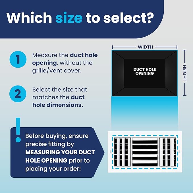 14x6 Inch (Duct Opening) Aluminum 3-Way Air Flow Vent – HVAC Vent Cover for Wall or Ceiling – Quiet HVAC Wall Register with Multi-Shutter Damper – Adjustable Curved Blade - Plastic Seal for Tight Fit