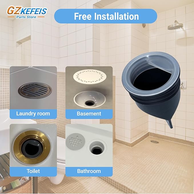43745 Shower and Floor Drain Seal 2 Inches Compatible with Oatey D-Type General Purpose Floor Drain Easy Installation Anti-Clogging Backflow Preventer with Rubber TPE Material